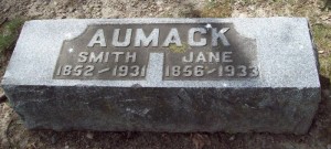 Gravestone Smith and Jane Aumack, Eau Claire, Michigan